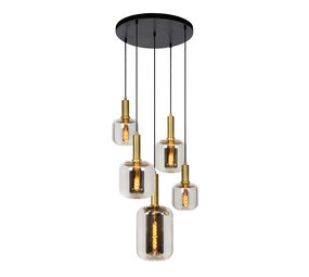 Lucide JOANET - Hanglamp - Ø 66 cm - 5xE27 - Fumé Lucide JOANET - Hanglamp - Ø 66 cm - 5xE27 - Fumé