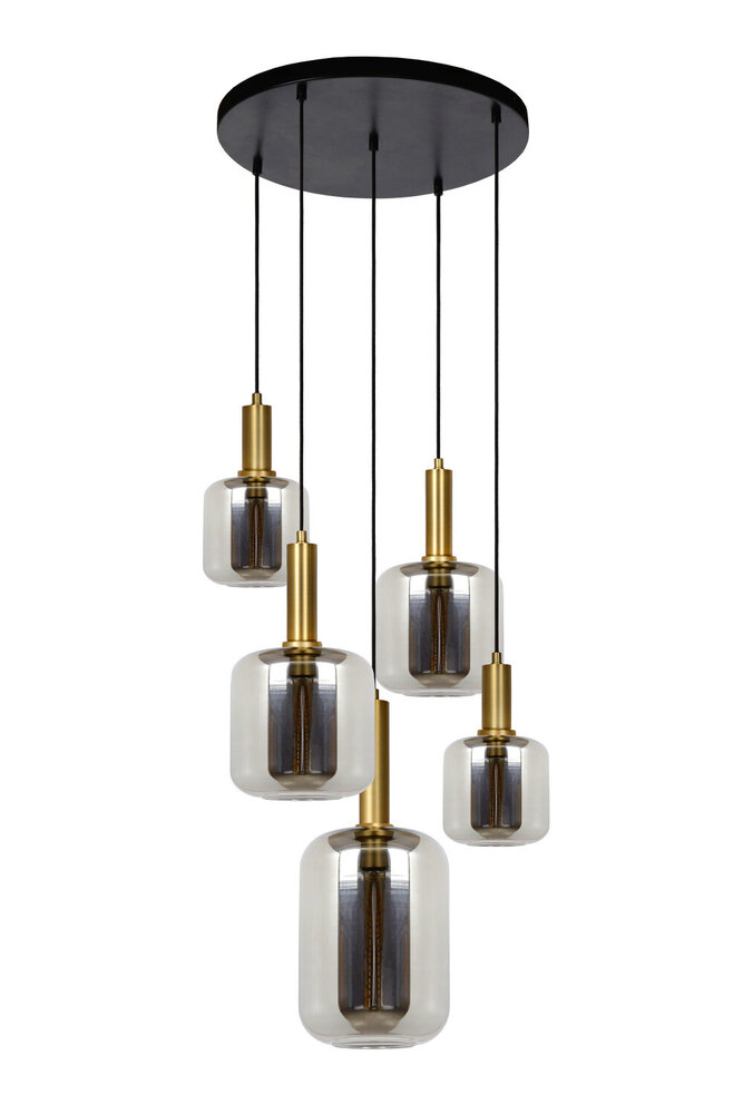 Lucide JOANET - Hanglamp - Ø 66 cm - 5xE27 - Fumé Lucide JOANET - Hanglamp - Ø 66 cm - 5xE27 - Fumé