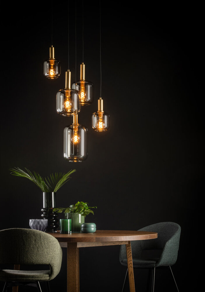Lucide JOANET - Hanglamp - Ø 66 cm - 2xE27 - Fumé