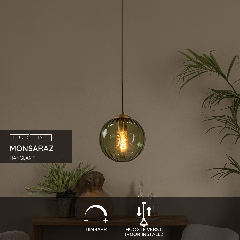 Lucide MONSARAZ - Hanglamp - Ø 25 cm - 1xE27 - Groen Lucide MONSARAZ - Hanglamp - Ø 25 cm - 1xE27 - Groen