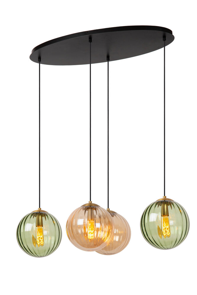Lucide MONSARAZ - Hanglamp - 4xE27 - Groen Lucide MONSARAZ - Hanglamp - 4xE27 - Groen