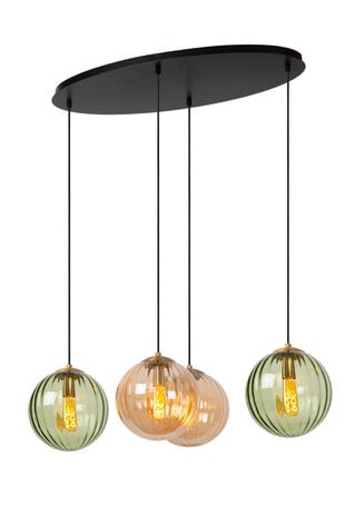 Lucide MONSARAZ - Hanglamp - 4xE27 - Groen Lucide MONSARAZ - Hanglamp - 4xE27 - Groen
