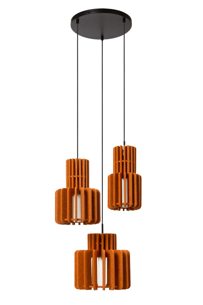 Lucide ROLLO - Hanglamp - 3xE27 - Terracotta Lucide ROLLO - Hanglamp - 3xE27 - Terracotta