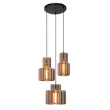 Lucide ROLLO - Hanglamp - 3xE27 - Taupe Lucide ROLLO - Hanglamp - 3xE27 - Taupe