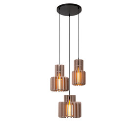 Lucide ROLLO - Hanglamp - 3xE27 - Taupe Lucide ROLLO - Hanglamp - 3xE27 - Taupe