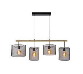 Lucide BASKETT - Hanglamp - 4xE27 - Zwart Lucide BASKETT - Hanglamp - 4xE27 - Zwart