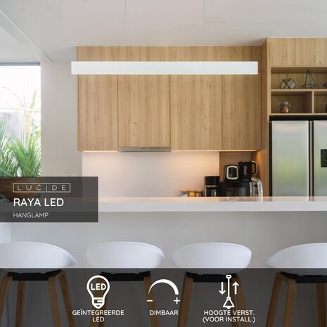 Lucide RAYA LED - Hanglamp - LED Dimb. - 1x36W 2700K - Wit