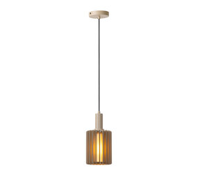 Lucide LAMBRES - Hanglamp - Ø 15 cm - 1xE27 - Taupe