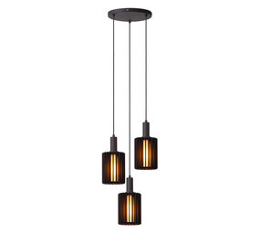 Lucide LAMBRES - Hanglamp - 3xE27 - Zwart Lucide LAMBRES - Hanglamp - 3xE27 - Zwart