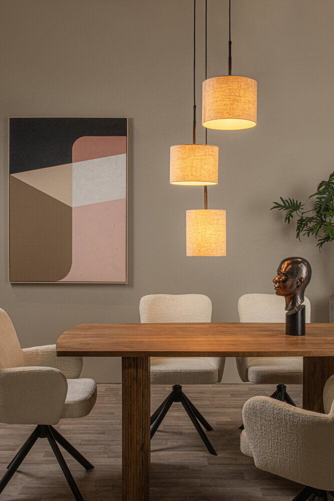 Lucide MAYA - Hanglamp - Ø 46 cm - 3xE27 - Beige Lucide MAYA - Hanglamp - Ø 46 cm - 3xE27 - Beige