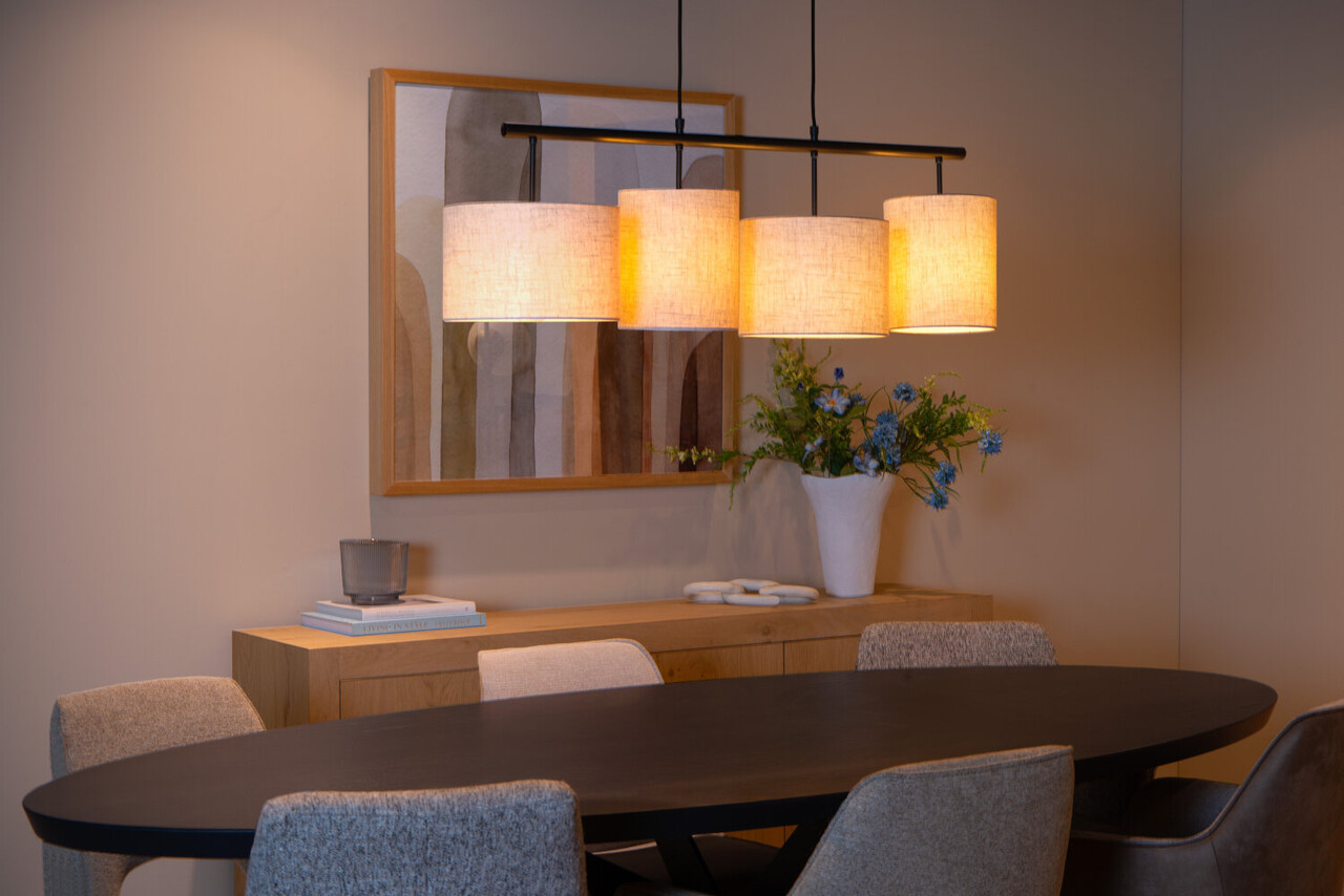 Lucide MAYA - Hanglamp - 4xE27 - Beige Lucide MAYA - Hanglamp - 4xE27 - Beige