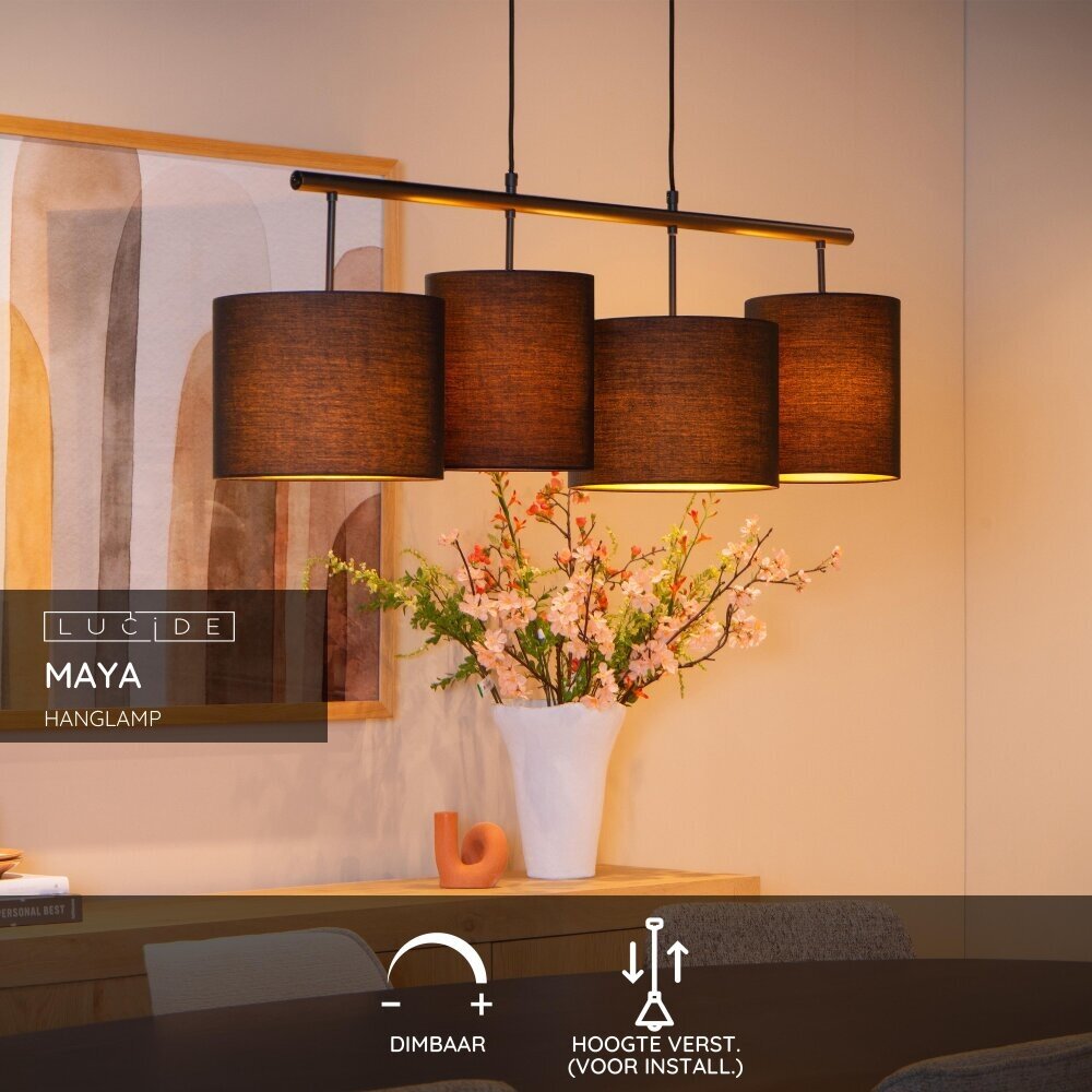 Lucide MAYA - Hanglamp - 4xE27 - Zwart Lucide MAYA - Hanglamp - 4xE27 - Zwart