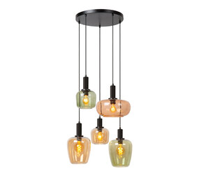 Lucide ILONA - Hanglamp - 5xE27 - Zwart Lucide ILONA - Hanglamp - 5xE27 - Zwart