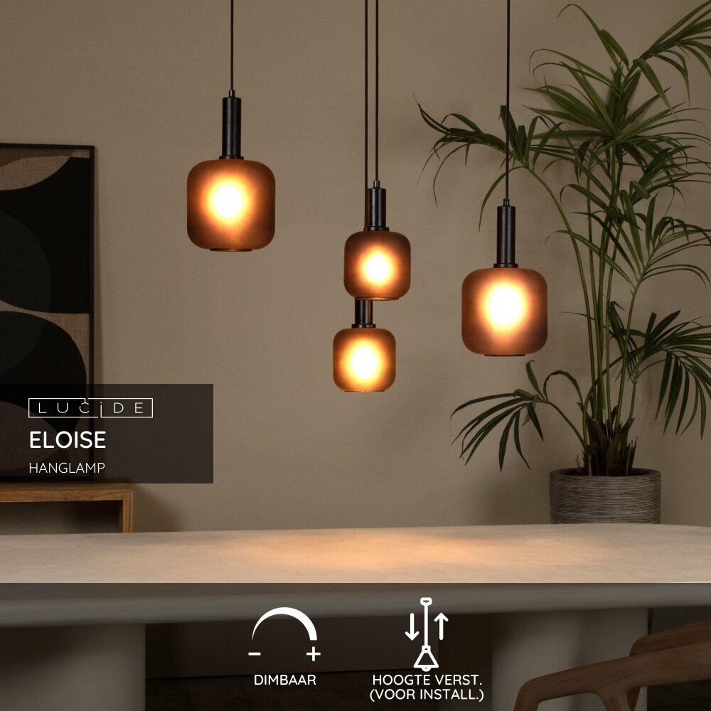 Lucide ELOISE - Hanglamp - 4xE27 - Zwart Lucide ELOISE - Hanglamp - 4xE27 - Zwart