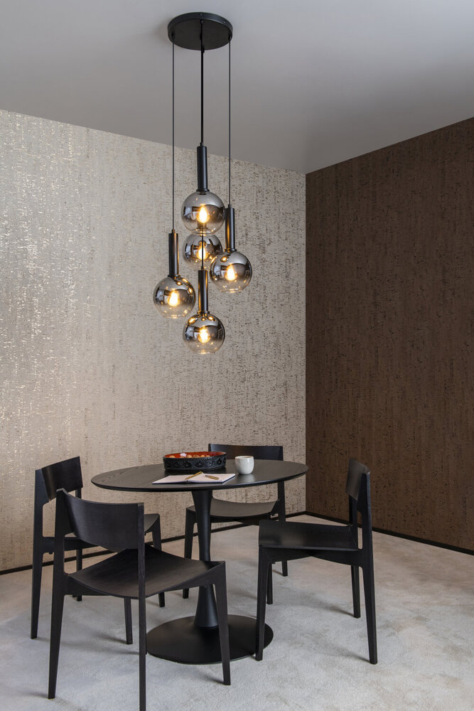 Lucide MARIUS - Hanglamp - Ø 55 cm - 5xE27 - Zwart Lucide MARIUS - Hanglamp - Ø 55 cm - 5xE27 - Zwart