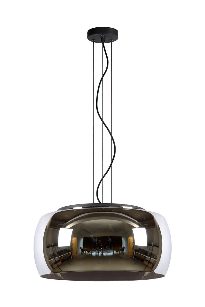 Lucide OLIVIA - Hanglamp - Ø 50 cm - 3xE27 - Fumé Lucide OLIVIA - Hanglamp - Ø 50 cm - 3xE27 - Fumé