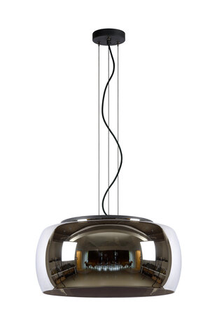 Lucide OLIVIA - Hanglamp - Ø 50 cm - 3xE27 - Fumé Lucide OLIVIA - Hanglamp - Ø 50 cm - 3xE27 - Fumé