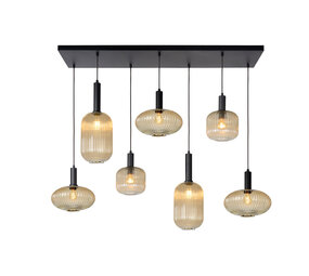 Lucide MALOTO - Hanglamp - 7xE27 - Amber