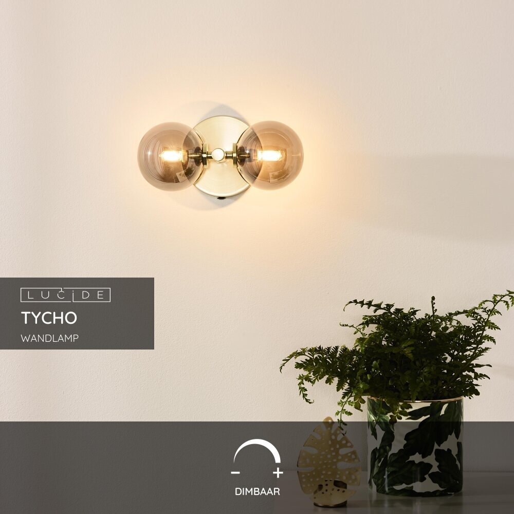 Lucide TYCHO - Wandlamp - 2xG9 - Mat Goud / Messing Lucide TYCHO - Wandlamp - 2xG9 - Mat Goud / Messing