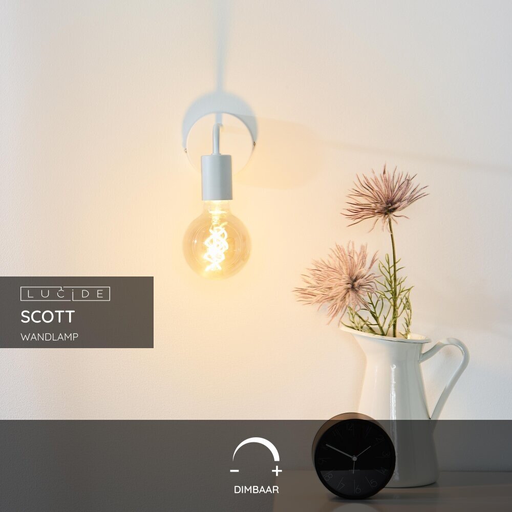 Lucide SCOTT - Wandlamp - 1xE27 - Wit Lucide SCOTT - Wandlamp - 1xE27 - Wit