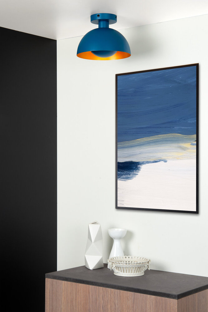 Lucide SIEMON - Plafonnière - Ø 25 cm - 1xE27 - Blauw Lucide SIEMON - Plafonnière - Ø 25 cm - 1xE27 - Blauw