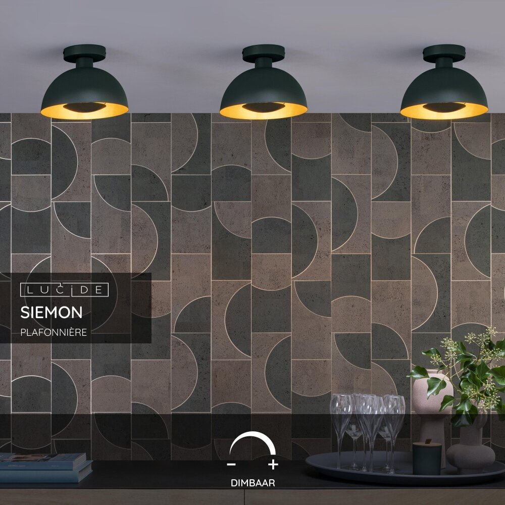 Lucide SIEMON - Plafonnière - Ø 25 cm - 1xE27 - Groen Lucide SIEMON - Plafonnière - Ø 25 cm - 1xE27 - Groen
