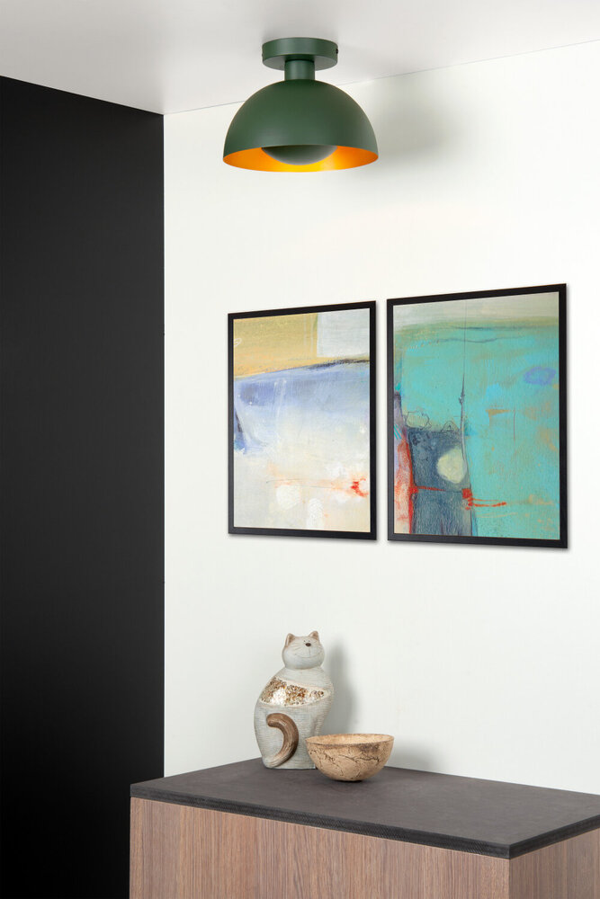 Lucide SIEMON - Plafonnière - Ø 25 cm - 1xE27 - Groen Lucide SIEMON - Plafonnière - Ø 25 cm - 1xE27 - Groen