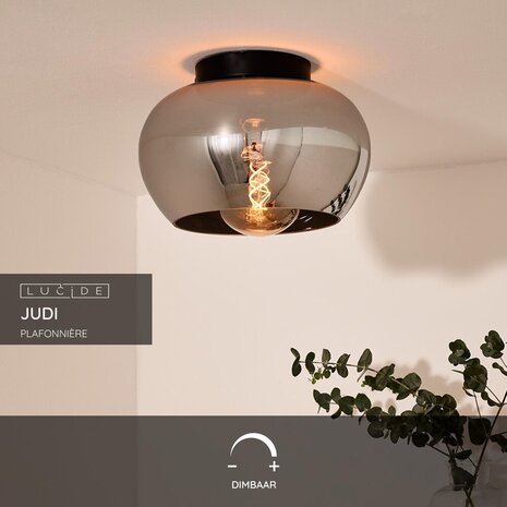 Lucide JUDI - Plafonnière - Ø 30,5 cm - 1xE27 - Fumé Lucide JUDI - Plafonnière - Ø 30,5 cm - 1xE27 - Fumé