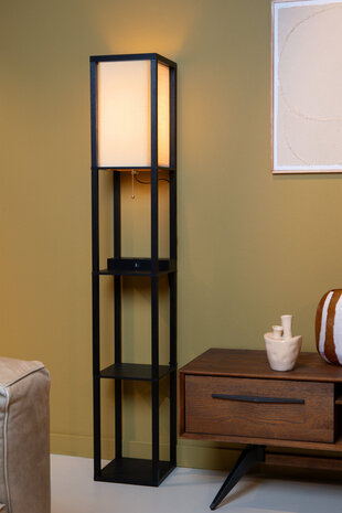 Lucide MENNO - Vloerlamp - 1xE27 - Met draadloze oplader - Zwart Lucide MENNO - Vloerlamp - 1xE27 - Met draadloze oplader - Zwart