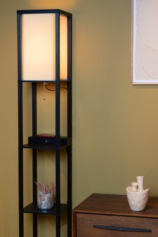 Lucide MENNO - Vloerlamp - 1xE27 - Met draadloze oplader - Zwart Lucide MENNO - Vloerlamp - 1xE27 - Met draadloze oplader - Zwart