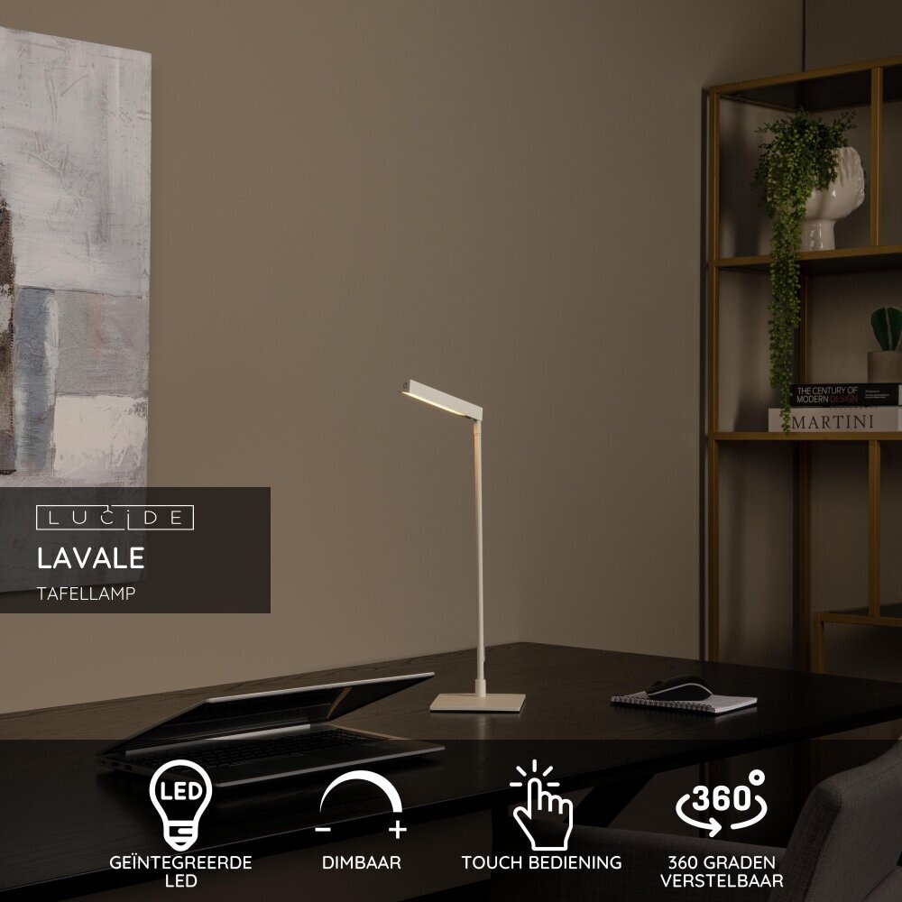Lucide LAVALE - Bureaulamp - LED Dimb. - 1x3W 2700K - Wit Lucide LAVALE - Bureaulamp - LED Dimb. - 1x3W 2700K - Wit