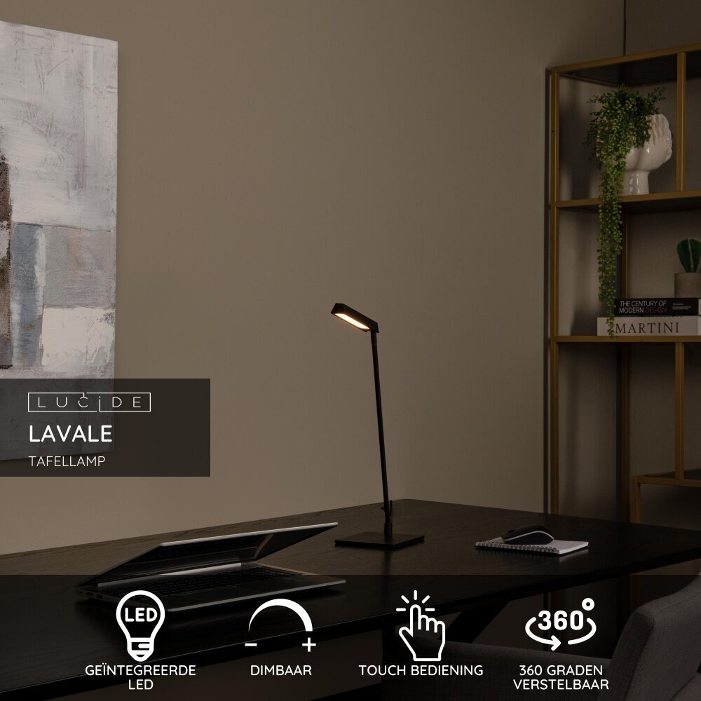 Lucide LAVALE - Bureaulamp - LED Dimb. - 1x3W 2700K - Zwart Lucide LAVALE - Bureaulamp - LED Dimb. - 1x3W 2700K - Zwart