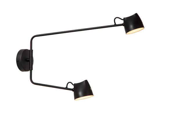 Lucide MILNE - Wandlamp - LED Dimb. - 2x8W 2700K - Zwart Lucide MILNE - Wandlamp - LED Dimb. - 2x8W 2700K - Zwart