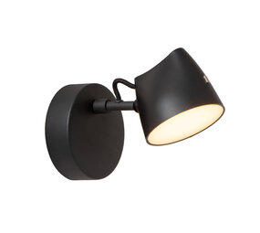 Lucide MILNE - Wandlamp - LED Dimb. - 1x8W 2700K - Zwart