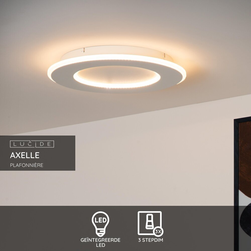 Lucide AXELLE - Plafonnière - Ø 39,6 cm - LED 3 StepDim - 1x24W 2700K - Wit Lucide AXELLE - Plafonnière - Ø 39,6 cm - LED 3 StepDim - 1x24W 2700K - Wit