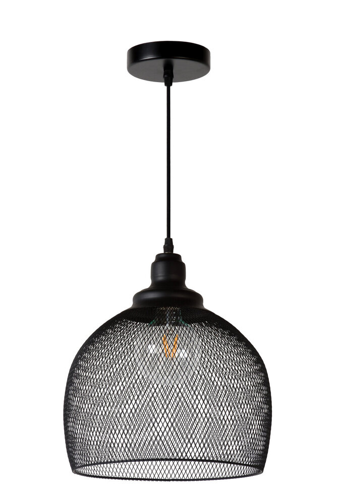 Lucide MESH - Hanglamp - Ø 28 cm - 1xE27 - Zwart
