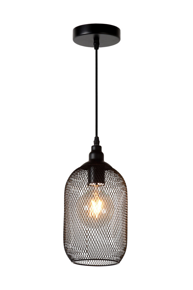 Lucide MESH - Hanglamp - Ø 15 cm - 1xE27 - Zwart Lucide MESH - Hanglamp - Ø 15 cm - 1xE27 - Zwart