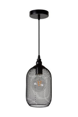 Lucide MESH - Hanglamp - Ø 15 cm - 1xE27 - Zwart Lucide MESH - Hanglamp - Ø 15 cm - 1xE27 - Zwart
