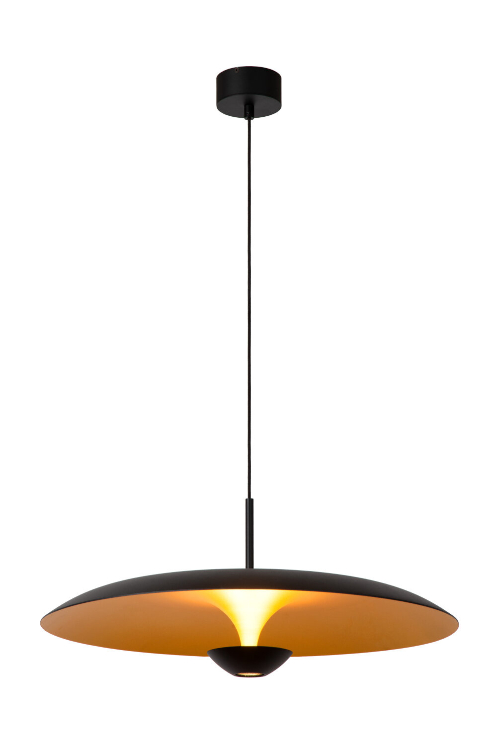 Lucide Premium KENNETH - Hanglamp - Ø 60 cm - LED Dimb. - 1x16W 2700K - Zwart