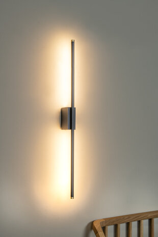 Lucide MARNIK - Wandlamp - LED Dimb. - CCT - 1x13W 2700K/4000K - Handbewegingssensor - Zwart | Premium