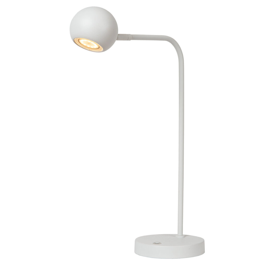 Lucide COMET - Oplaadbare Bureaulamp - Accu/Batterij - LED 3 StepDim - 1x3W 2700K - Wit