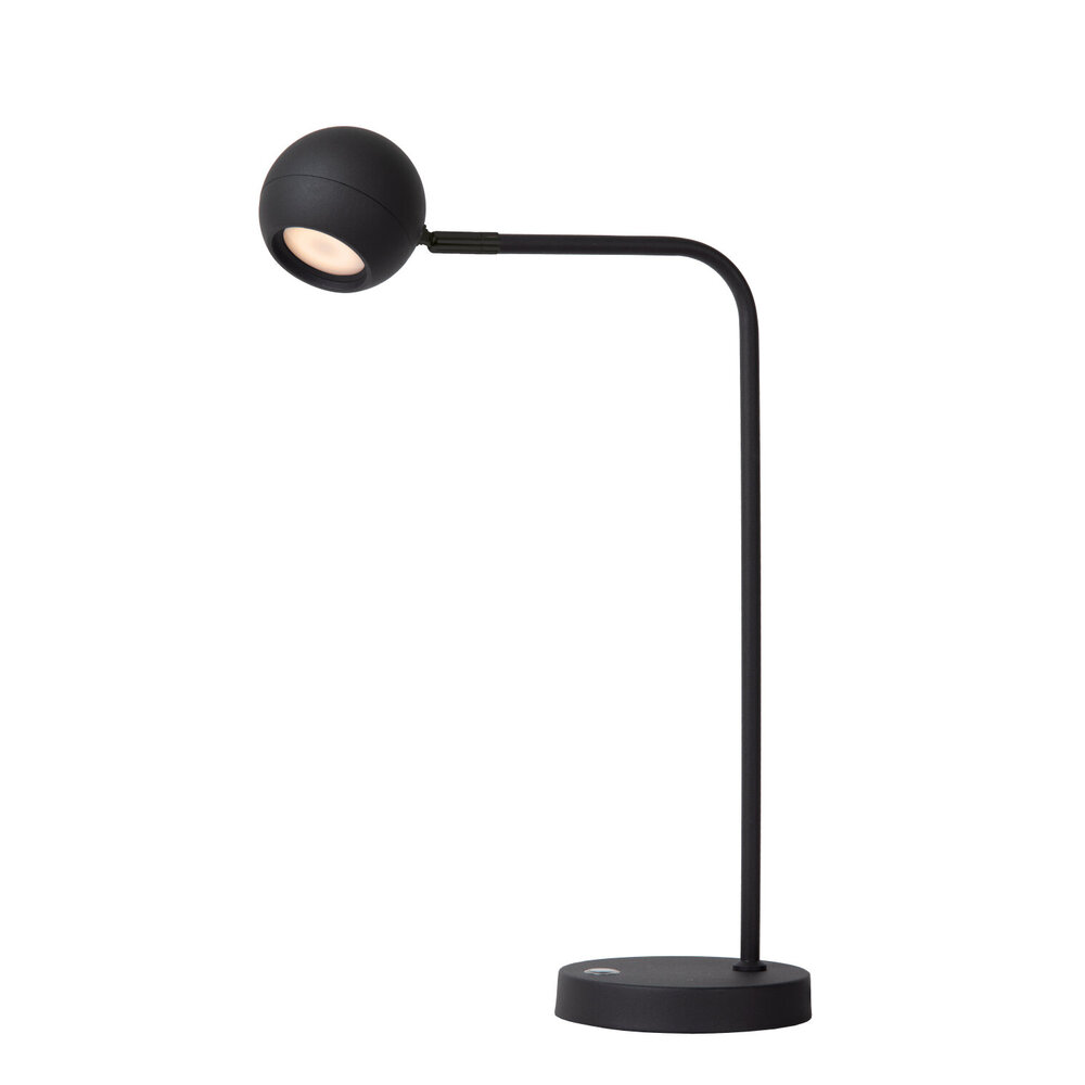 Lucide COMET - Oplaadbare Bureaulamp - Accu/Batterij - LED 3 StepDim - 1x3W 2700K - Zwart