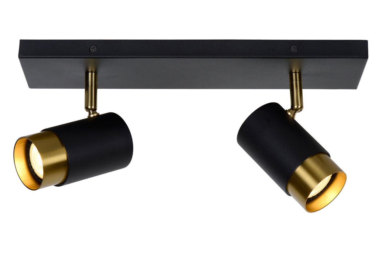 Lucide FLORIS - Plafondspot - 2xGU10 (MR16) - Zwart Lucide FLORIS - Plafondspot - 2xGU10 (MR16) - Zwart