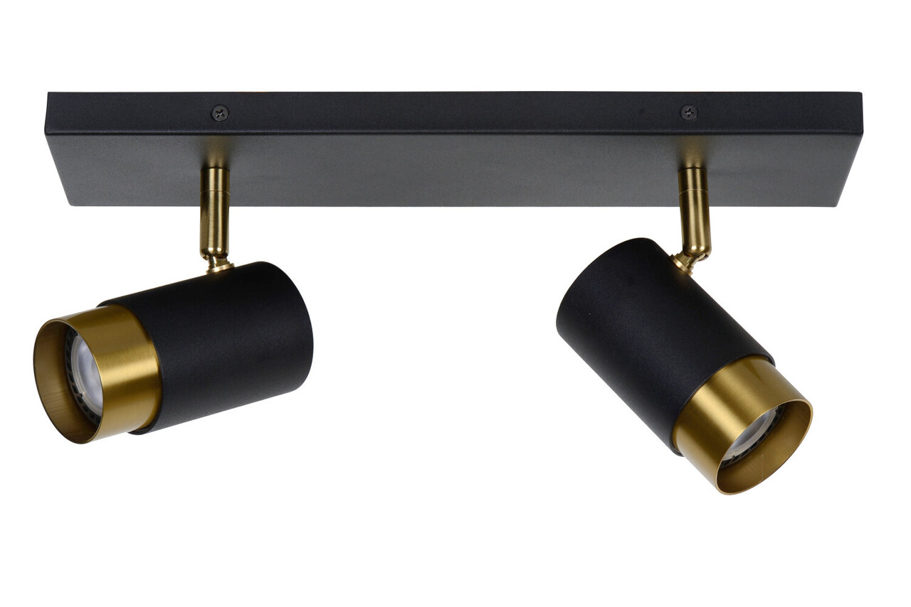 Lucide FLORIS - Plafondspot - 2xGU10 (MR16) - Zwart Lucide FLORIS - Plafondspot - 2xGU10 (MR16) - Zwart