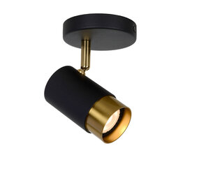 Lucide FLORIS - Plafondspot - Ø 10 cm - 1xGU10 (MR16) - Zwart