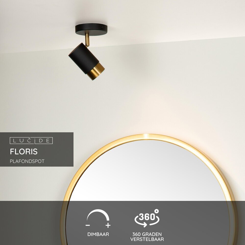 Lucide FLORIS - Plafondspot - Ø 10 cm - 1xGU10 (MR16) - Zwart Lucide FLORIS - Plafondspot - Ø 10 cm - 1xGU10 (MR16) - Zwart