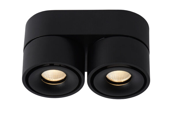 Lucide YUMIKO - Plafondspot - LED Dimb. - 2x10W 2700K - Zwart Lucide YUMIKO - Plafondspot - LED Dimb. - 2x10W 2700K - Zwart
