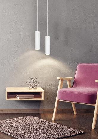 Lucide GIPSY - Hanglamp - Ø 7 cm - 1xGU10 (MR16) - Wit