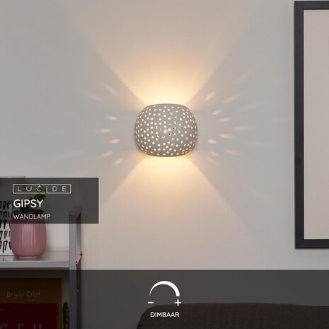 Lucide GIPSY - Wandlamp - 1xG9 - Wit Lucide GIPSY - Wandlamp - 1xG9 - Wit