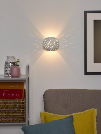 Lucide GIPSY - Wandlamp - 1xG9 - Wit Lucide GIPSY - Wandlamp - 1xG9 - Wit